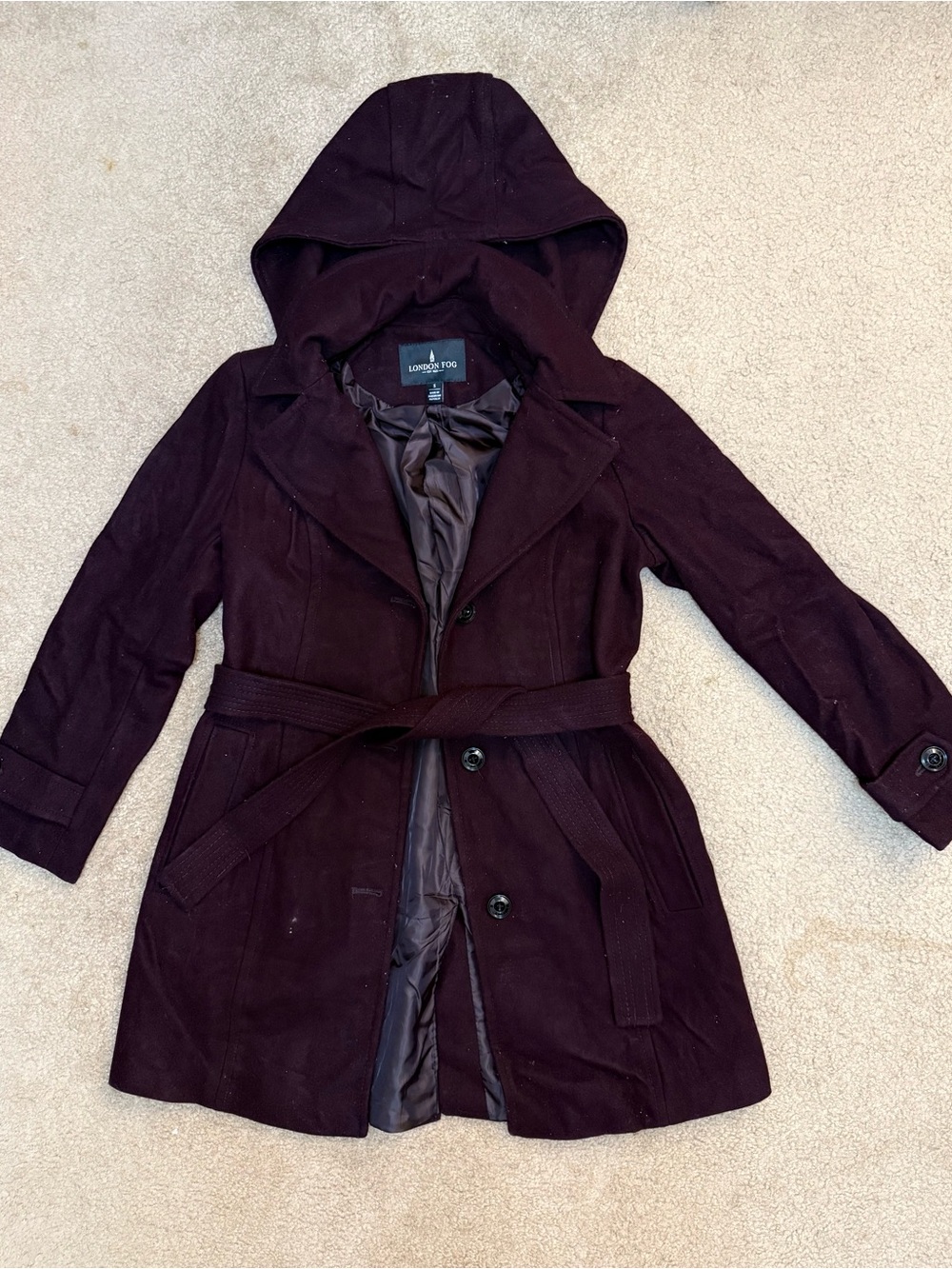 London Fog coat with removable hood